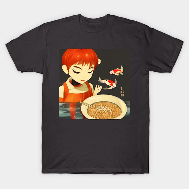 Robot Ramen Fish Soup T-Shirt by Bespired